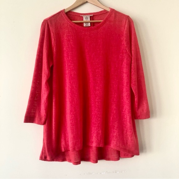Philosophy Tops - Women’s Philosophy Red Gauzy Three Quarter Sleeve Top Size Medium